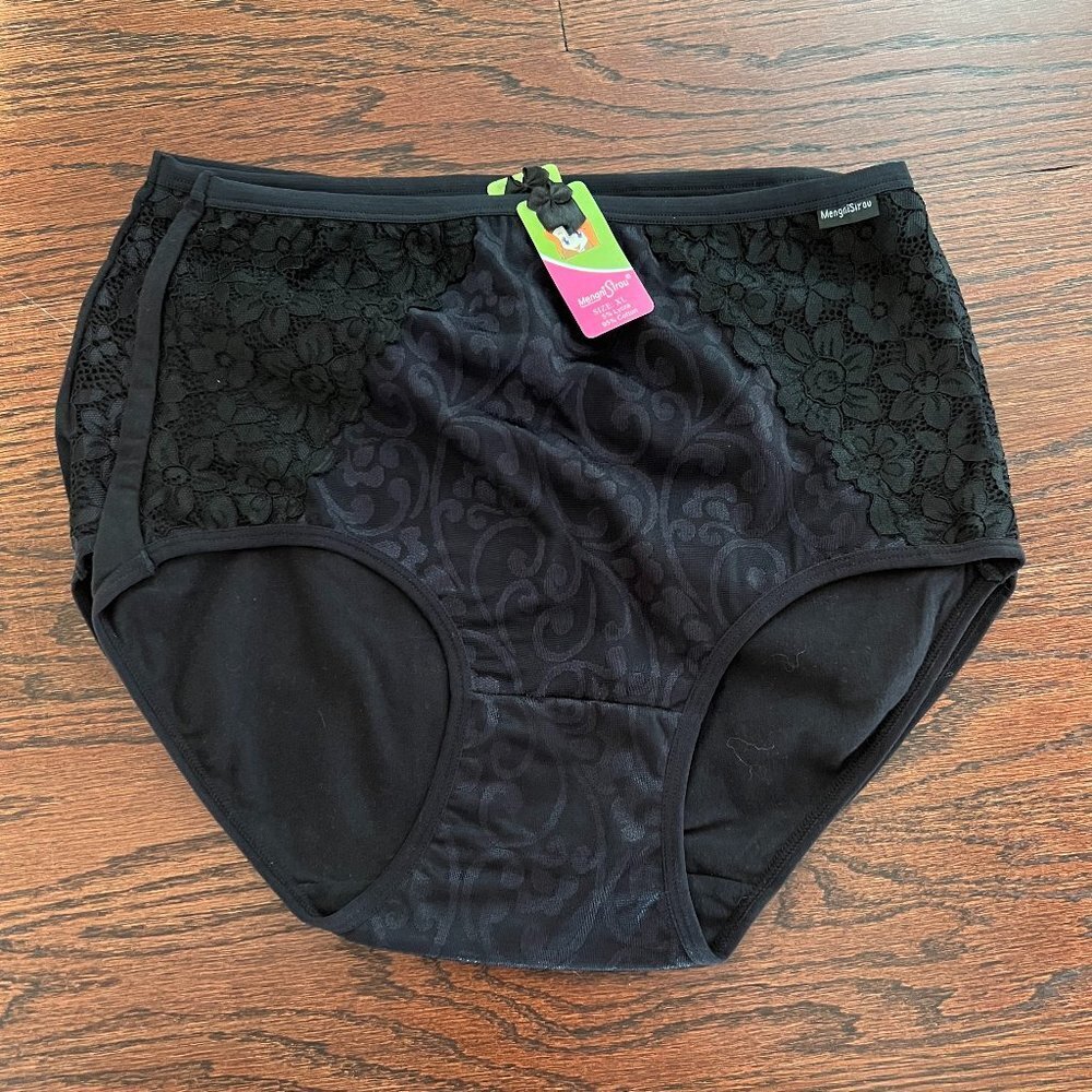Cotton Panty - New with tags Mengni Sirou Undies in Black with lace